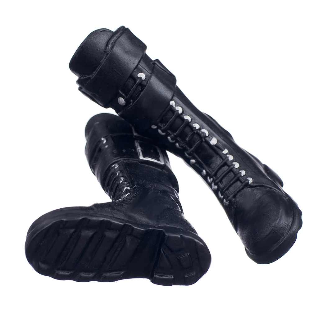 1 Pair Black 1/6 Scale Flat Long Boots Shoes Accessories for 12 Inch Female Action Figure Body Ornaments