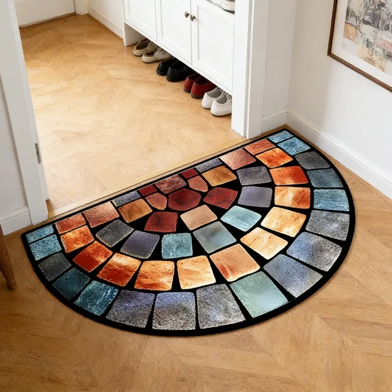 Thick Soft Non-Slip Door Mat, Artistic Polyester Floor Mat for Home Decor, Perfect for Porches & Living Rooms