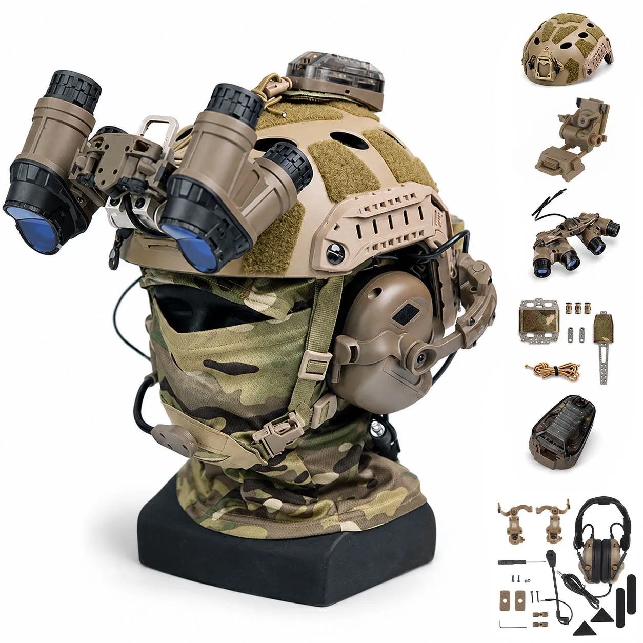 Tactical Helmet Set GPNVG18 Dummy NVG Model L4G24 Mount Headset Battery Case for Airsoft Wargame Cosplay Tactical Gear