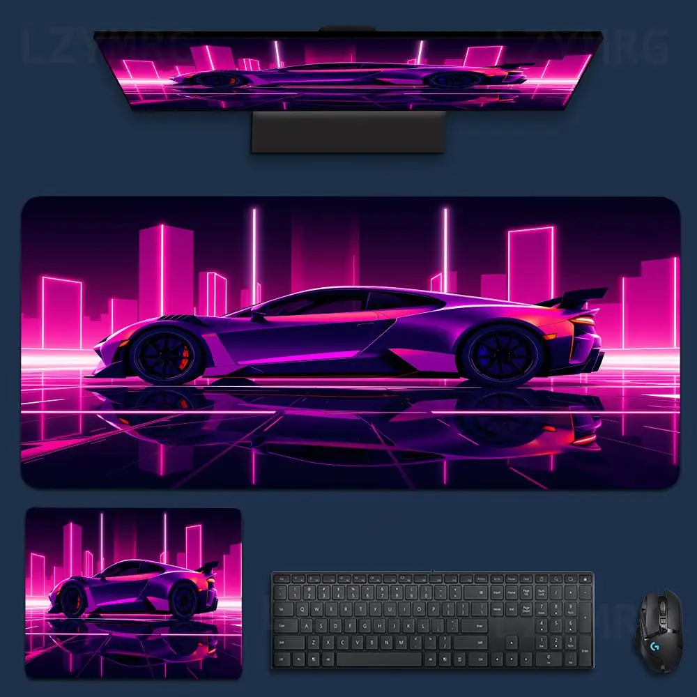 

Stylish Anime Cool Sports Car Mouse Pad Large Computer Office Gaming Desk Mat XXL Non-Slip Rubber Gaming Keyboard Long Desk Mat