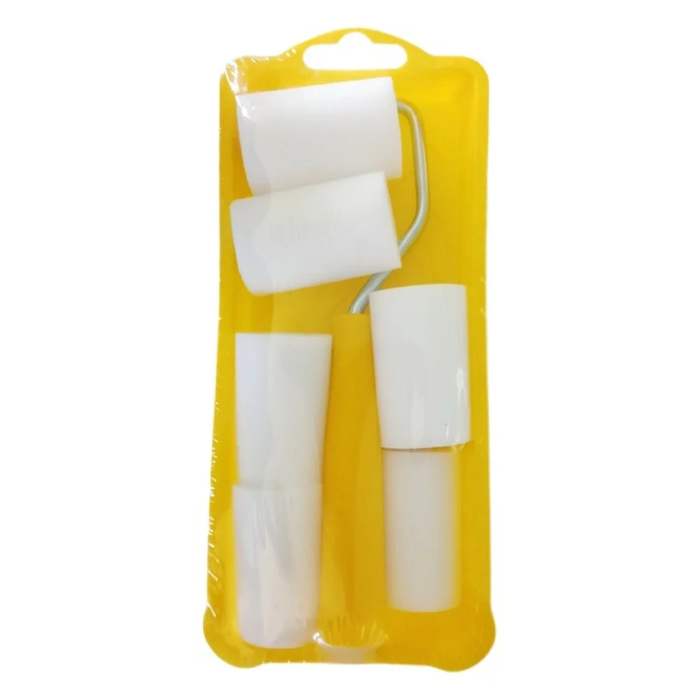 2 Inch Wall Painting Roller Kit with 6 Absorbent Foam Covers and Ergonomic Plastic Tray for Efficient Coverage