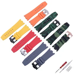 Men's Rubber watch strap compatible for AP Camouflage Audeube 15703 Royal Oak Offshore watch band women silicone wristband 28mm