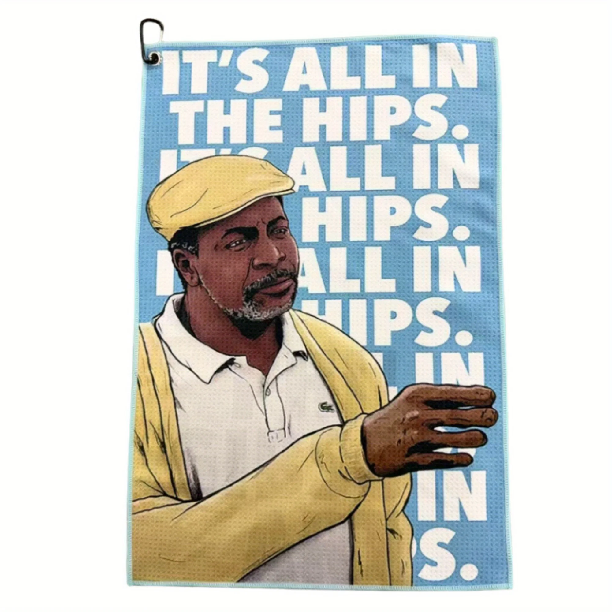 

Забавное полотенце для гольфа с дизайном Happy Gilmore, микрофибра премиум-класса с зажимом-держателем для сумок для гольфа, аксессуары для гольфа, подарки для мужчин и женщин