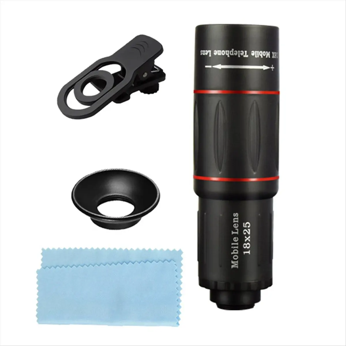 A59E Universal Mobile Phone Telephoto Lens 18x Zoom External Camera Lens for Concerts Sports and Travel Photography