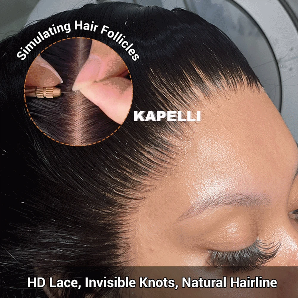 Straight Hair 13x4 Transparent Lace Frontal Pre plucked 100% Human Hair Natural Hair Line 4x4 Lace Closure With Baby Hair