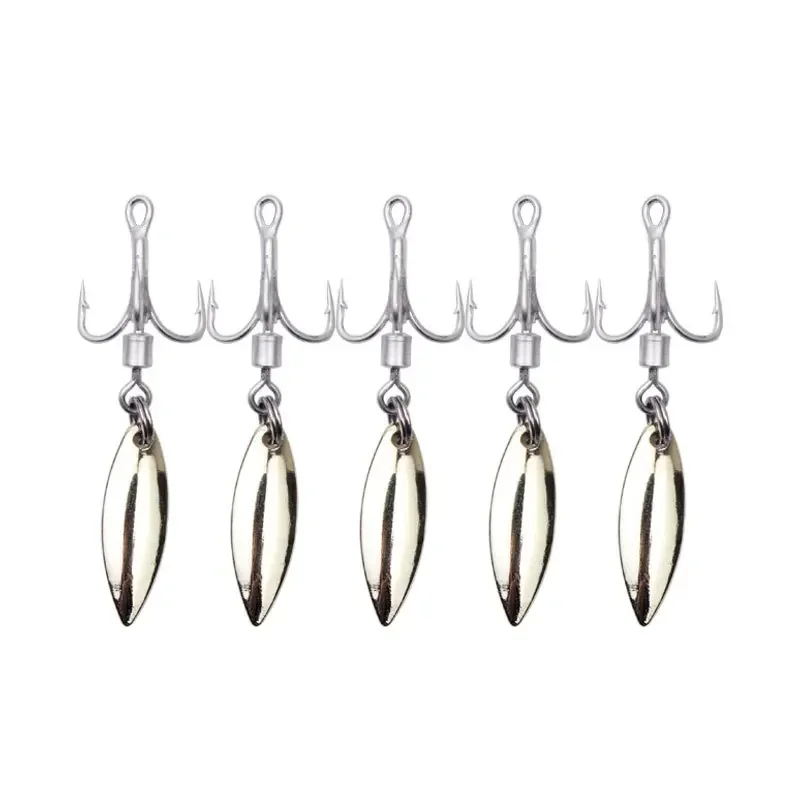 5Pcs/Lot Fishing Hooks For Boat Set High Carbon Steel Swivel Fishhooks Spinner Bait Hooks Fishing Lure Hooks Float Fishhooks