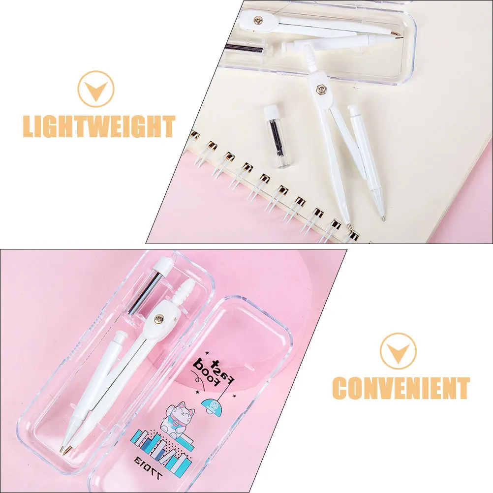 

1 Set Of Compasses Kit Circle Drawing Tool For Math Students Drafting Portable Metal Compass For Woodworking Art Kids Stationary