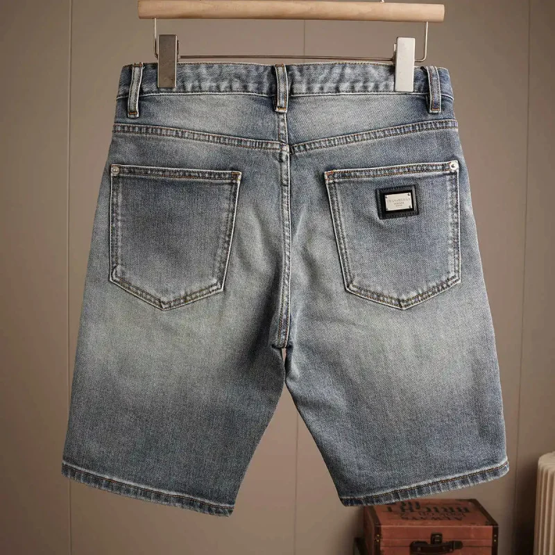 

Мужские джинсовые шорты на лето 2026: тонкие, свободные, повседневные, в уличном стиле, ностальгические, американский винтаж, укороченные брюки, мужская мода