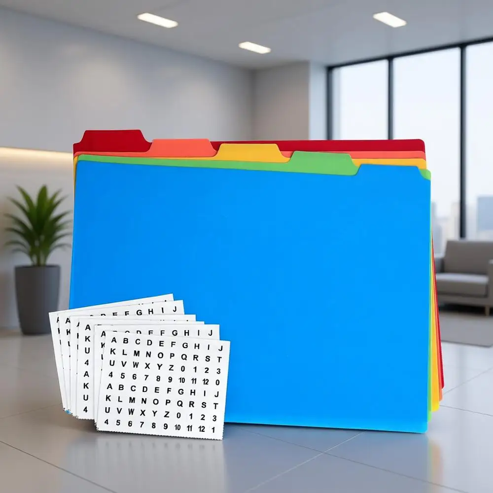 

Набор из 25 разделителей для документов формата Letter с направляющими-заголовками 1/5 для организации рабочего пространства в офисе и классе