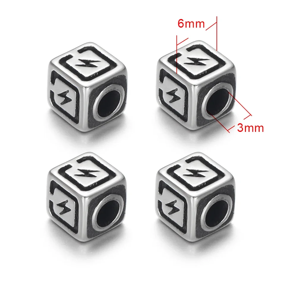 Stainless Steel Small Hole 3mm lightning Beads Spacer for Beaded Bracelet DIY Jewelry Making 316L Metal Charms Accessories