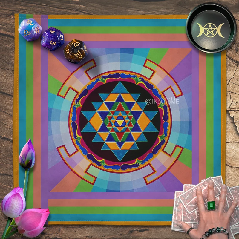 

Tarot Reading Tablecloth Altar Cloth Sri Yantra Mandala Wall Decor Tapestry Wall Hanging Witch Wicca Astrology Spiritual Gifts