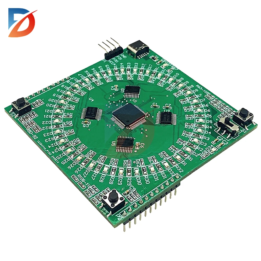 LQFP64 welding DIY kit Flowing light patch welding practice board kit Type-C 5V electronic teaching training circuit board