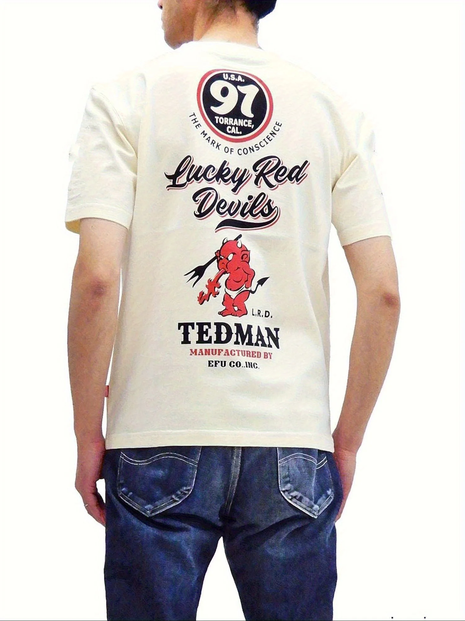 

TEDMAN T-shirt TDSS-509 TEDMAN Logo Design F-Shokai Men's Short-sleeved T-shirt Casual Short-sleeved for Both Men and Women
