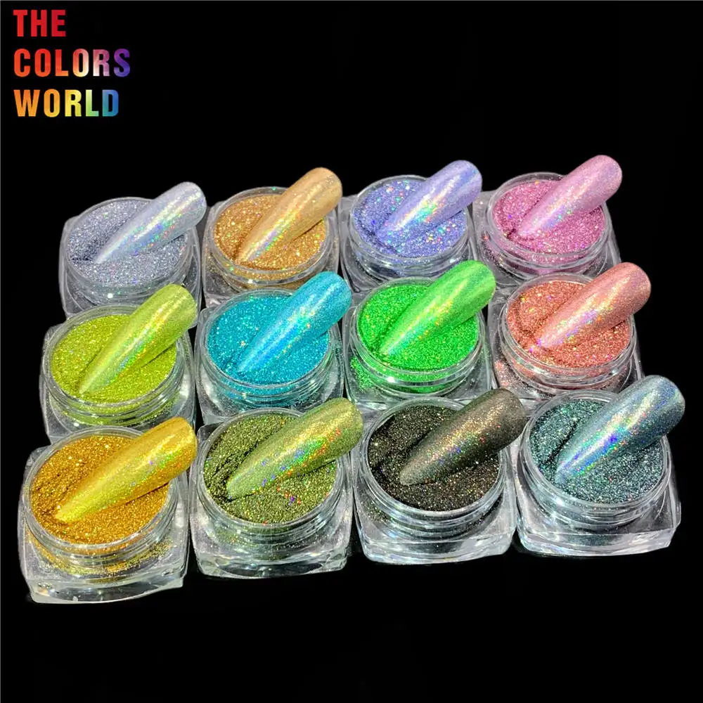 TCT-070 High Quality Laser Solvent Resistant Finer Size Glitter Powder Nail Art Decoration DIY Nail Gel Polish Eye shadow Makeup