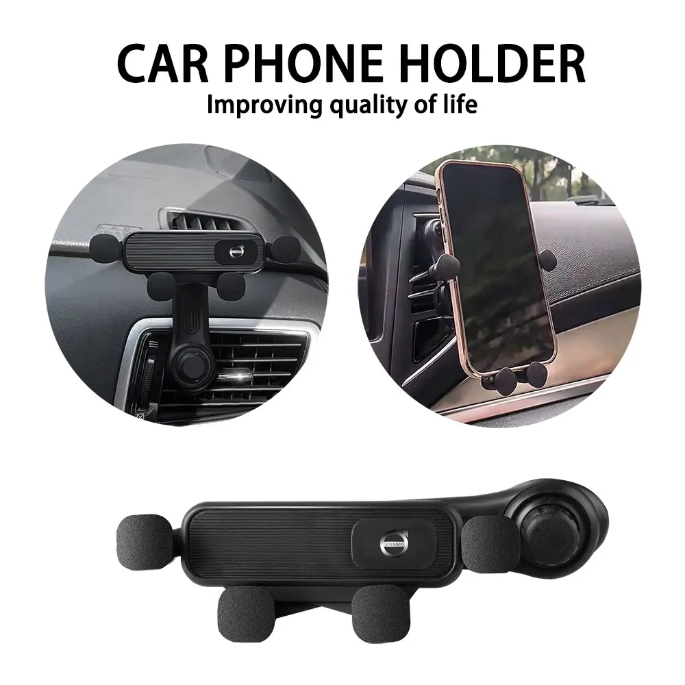 

For Volvo RDESIGN Car Phone Holder Wireless Charger 360 Air Vent Mount Clip Bracket Universal Cell Phone Stands Car Accessories