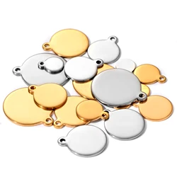 20pcs Stainless Steel Coin Disc Charm Round Stamping Blank Tags Setting For Bracelet Pendant Jewelry Making Supplies 10mm-20mm