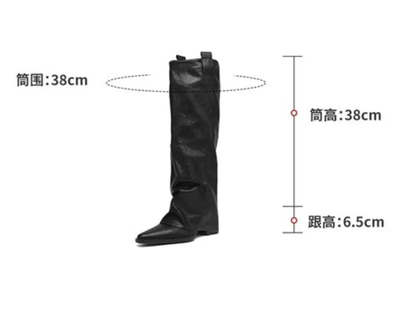 Women Pointed Toe High Boots Fashion Sexy Mid Heels Shoes Woman Chunky Trend Chelsea Boots Pumps Elegant Mujer Snow Goth Botas