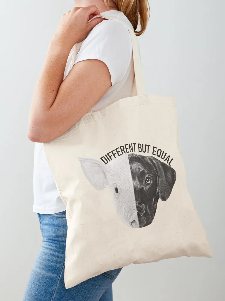 

Different but Equal (black and white) Tote Bag personalized tote bag Eco bag Large bags for women custom bags