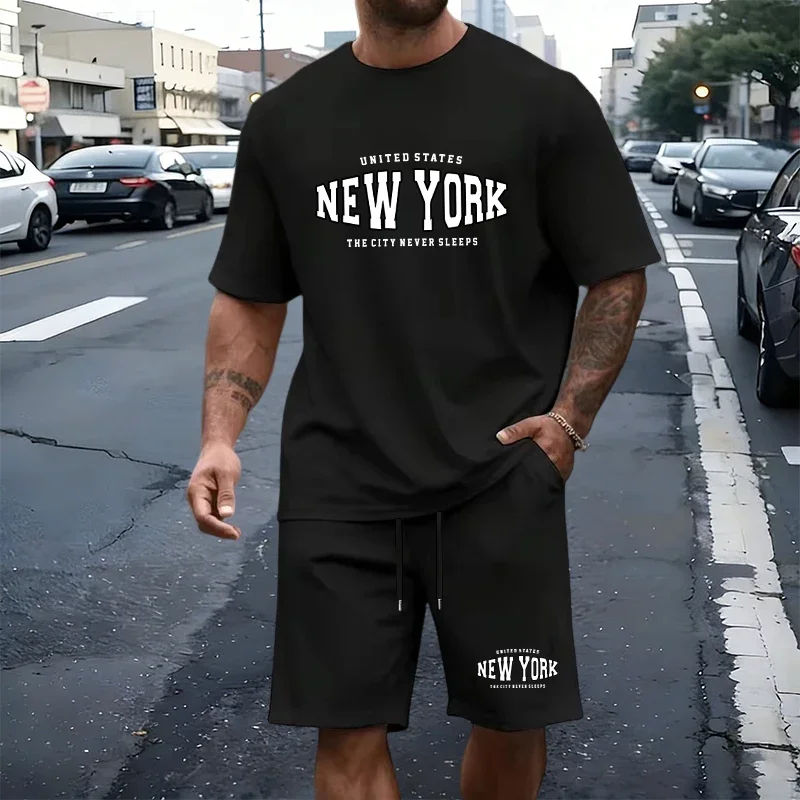 Summer Men's T-Shirt Set Casual O Neck Tees Tracksuit Gym Sports Jogging Clothes 2026 Single Mix and Match Short Sleeves Shorts view 3