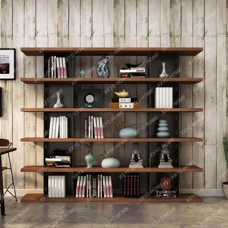 Painted Bookcase Solid Wood Bookshelf Bookcase Modern Simple Storage Rack Floor Display Storage Cabinet Complete Set