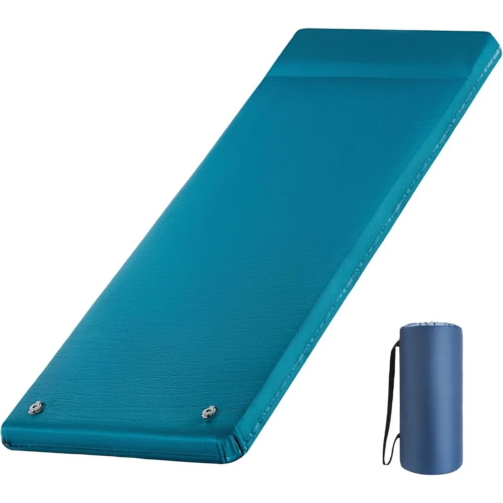 

Camping mat,Self Inflating Thick Mattress with Pillow,4 Seasons Camping Air Mattress Insulated Foam Floor Picnicking Camping mat