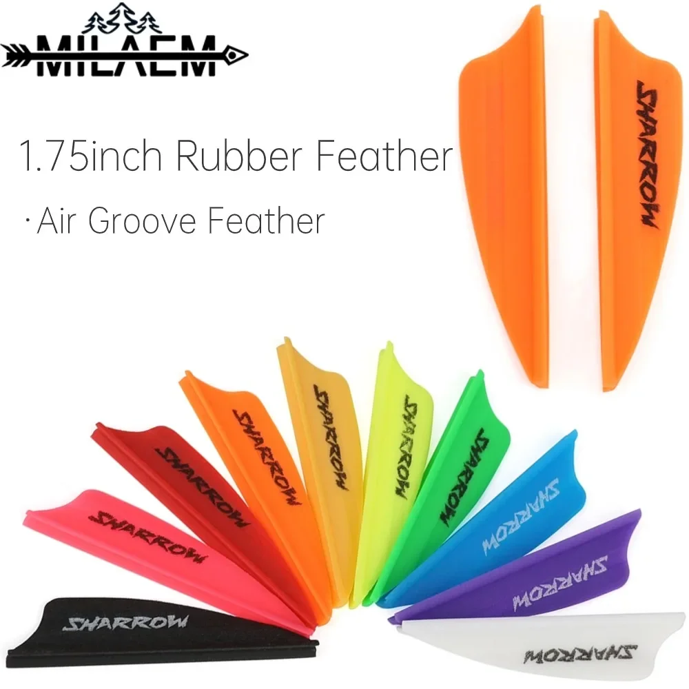 1.75inch Archery Feather Air Groove Rubber Feather Vanes DIY Shaft for Bow and Arrow Shooting Hunting Accessories,50/100pcs