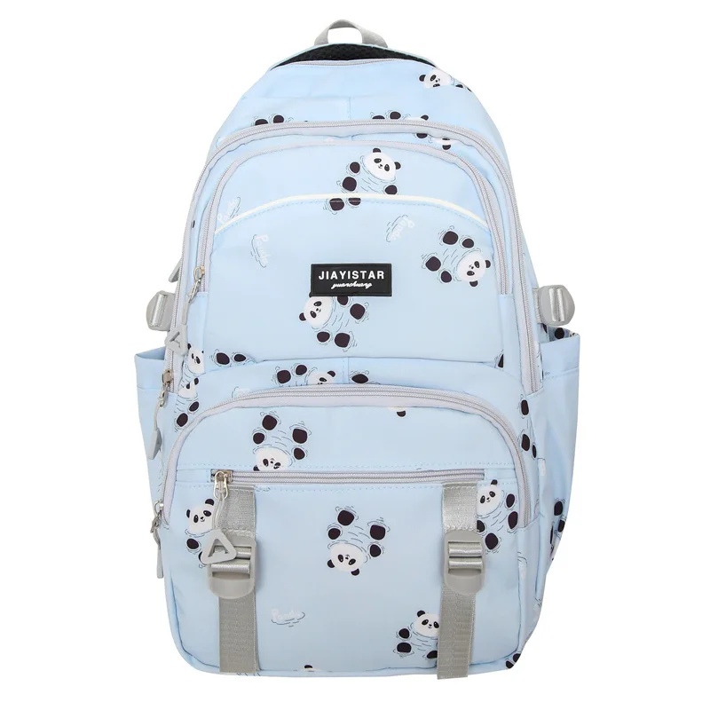 Panda Cute Middle School Student Bookbag Large Capacity Casual Waterproof Boys and Girls Schoolbag Laptop Backpack Bag