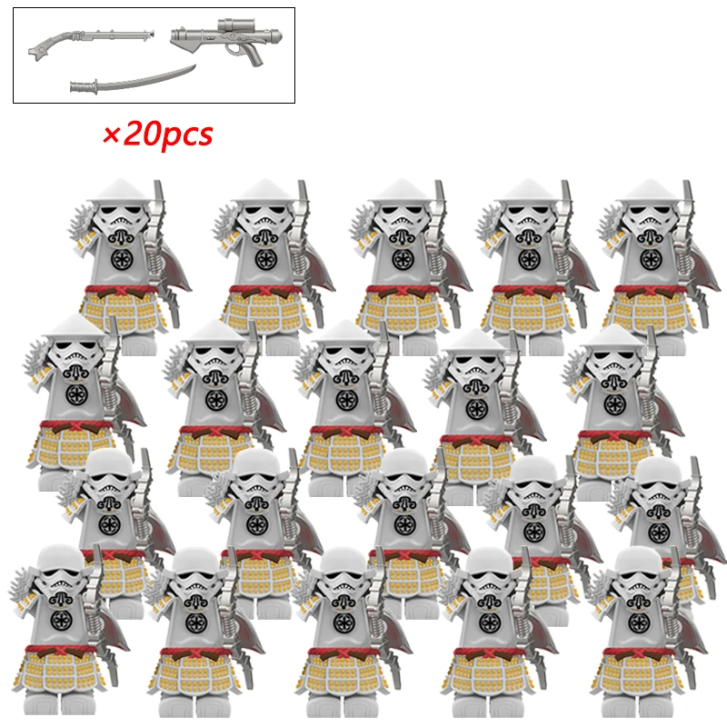 

Kendo Hat Samurai Minifigure DY326 with Conical Kabuto, Rifle, Katana & Quiver, Ball Jointed Arms - DY Minifigs