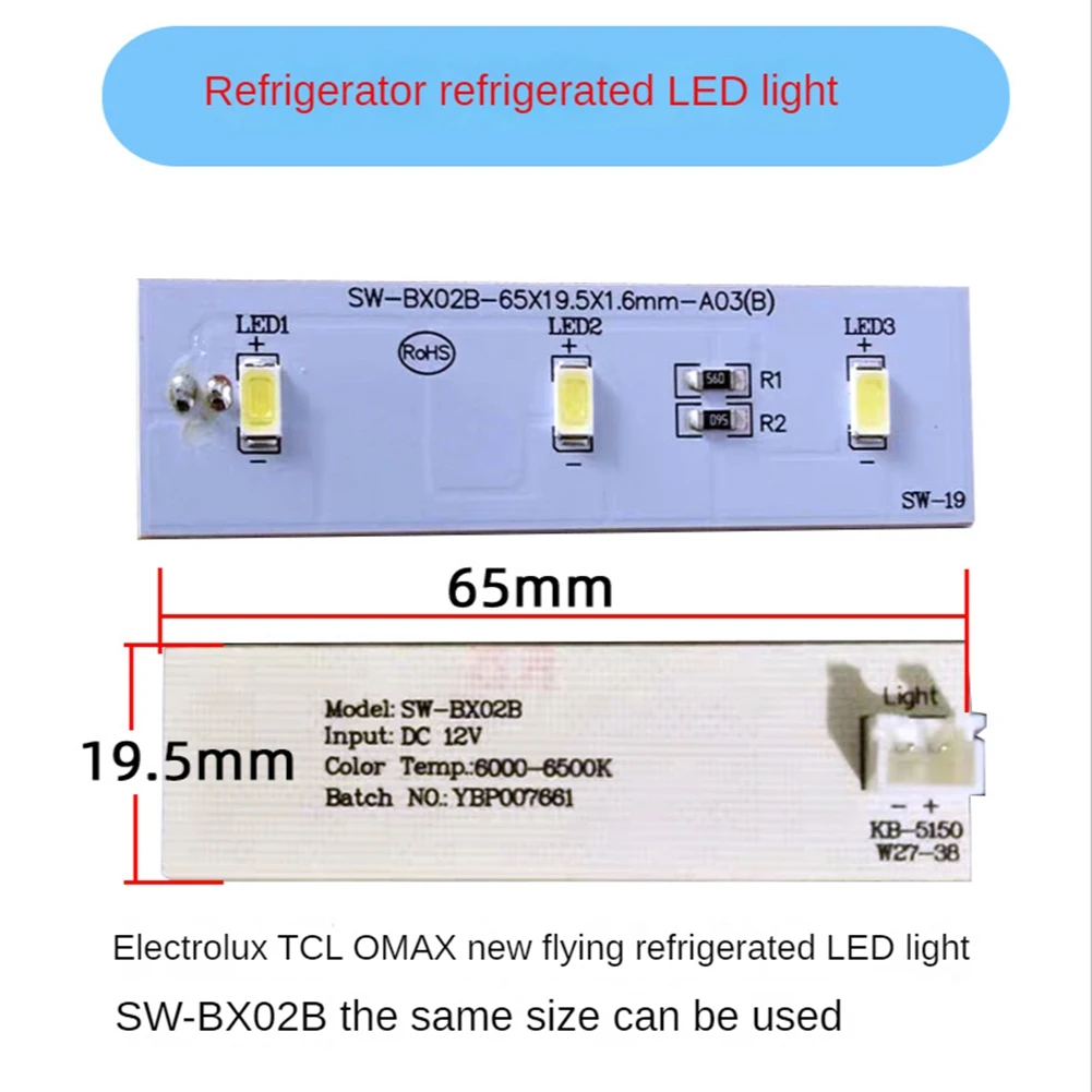 

LICE-1Pcs ZBE2350HCA Light Bar SW-BX02B Replacement LED Strip Bar For Electrolux Freezer Parts