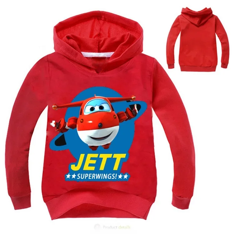 

2024 Spring Fall Super Wings Hoodie Kids Novelty Jett Hoodies Baby Girls Casual Clothes Boys Jumper Children Fashion Sweatshirts