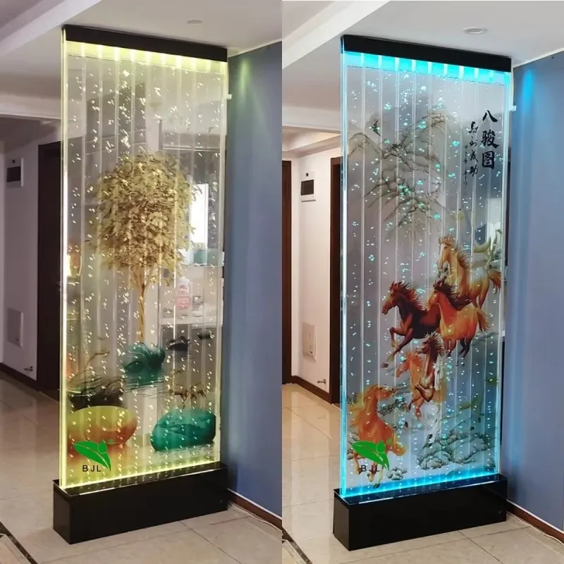 Decorative Light Room Divider Light Emitting Diode Acrylic Bubble Wall Panel with Patterned Background