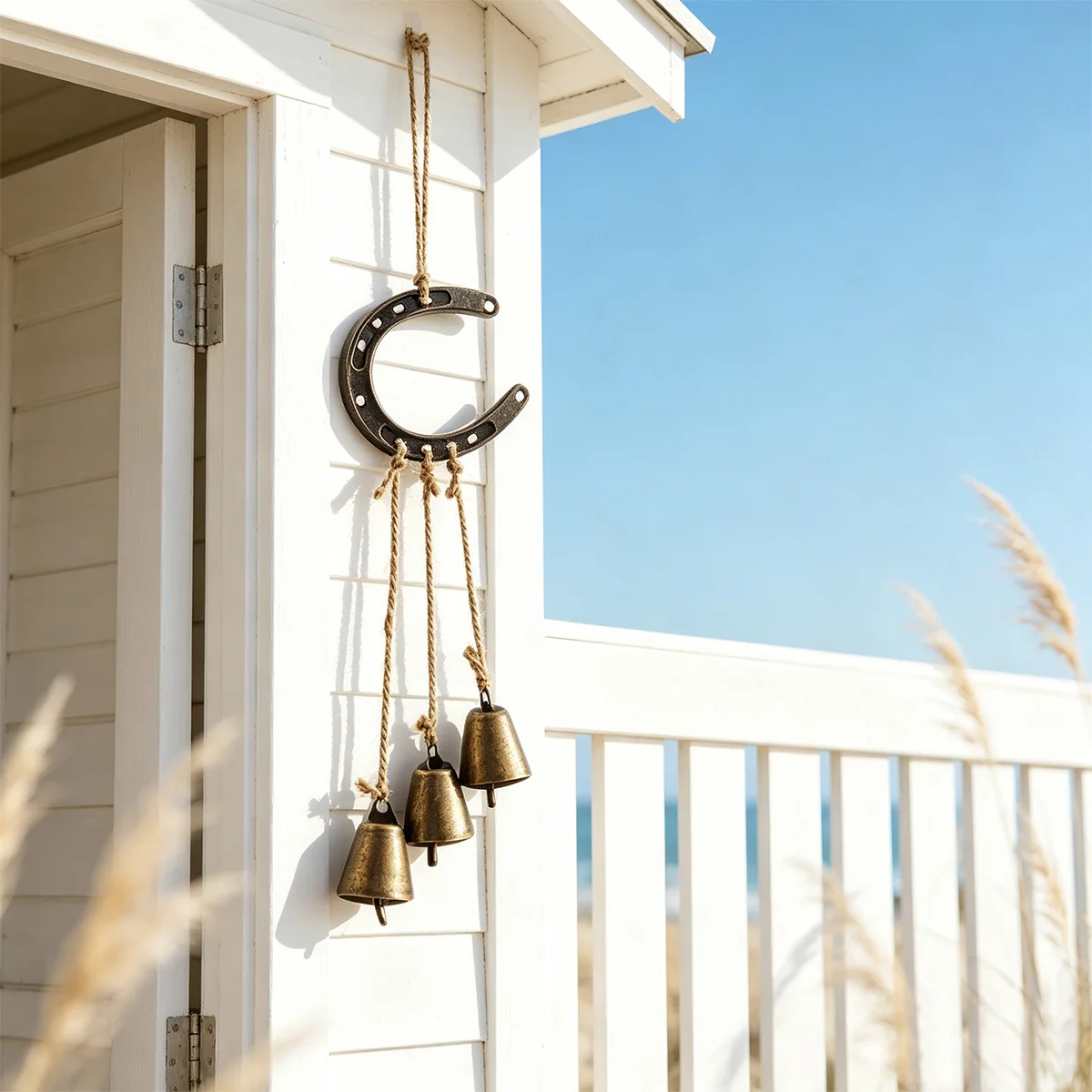 1 Piece Horseshoe Wind Chime, Bell Wind Chime Wall Hanging, Lucky Horseshoe Ornament, Outdoor/Garden/Fence/Door/Window Hanging Decoration, Country Style, Home Wall Hanging, Witchcraft Ritual Decoration/Housewarming/Fes