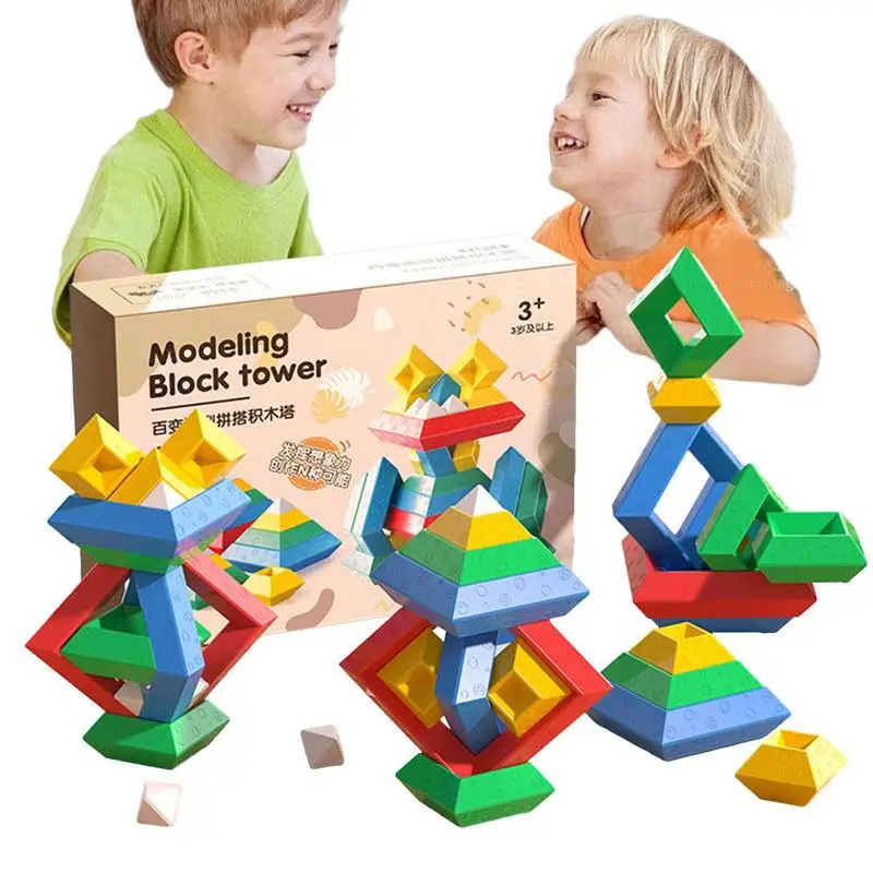 Bloques de construcción Montessori para niños, juguete de Motor fino, juego de mesa