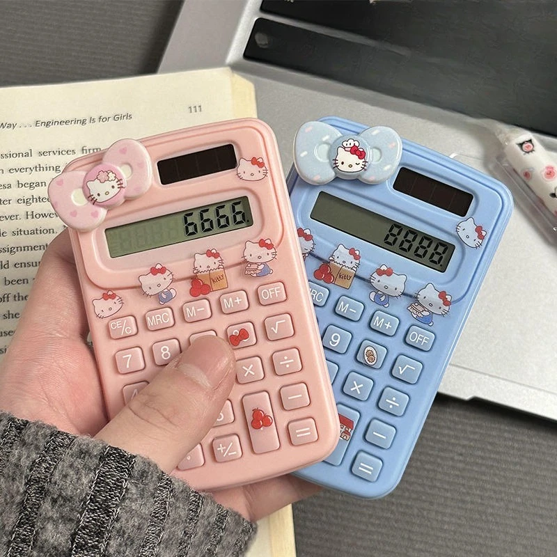 Hello Kitty Rekenmachine Mooie Cartoon Mini Klein en Compact Draagbaar met Rekenmachine Nieuwe Mode Originaliteit Mute Examen Specifiek