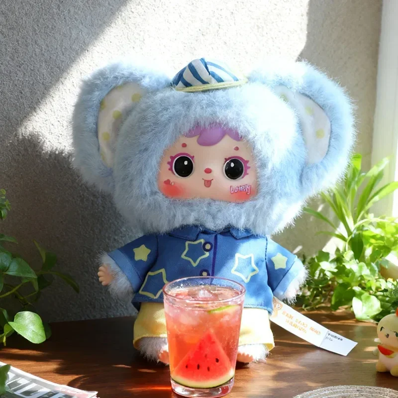 Samuel Ding! É chá-tempo 100% série caixa cega de pelúcia boneca bonito exibição de mesa na moda saco de brinquedo pingente caixa misteriosa presente de aniversário