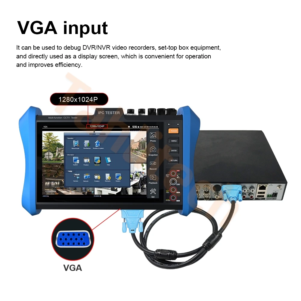 Testador de câmera IP T90 Plus Digital CCTV RJ45 Testador de cabo de rede POE VGA Monitor para sistema de segurança