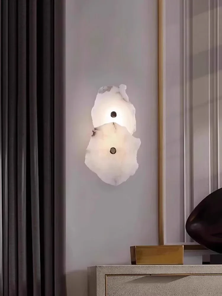 

Irregular natural marble all copper wall lamp, modern dining room bedroom bedside living room wall lamp GN912TB