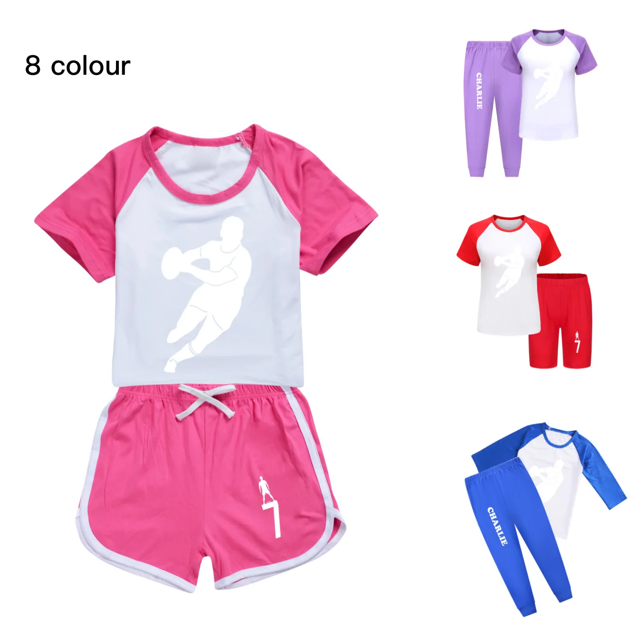 

Одежда для баскетболистов Charlie для мальчиков и девочек, детский комплект одежды для отдыха, детская футболка с короткими рукавами, шорты, спортивный костюм из 2 предметов3896