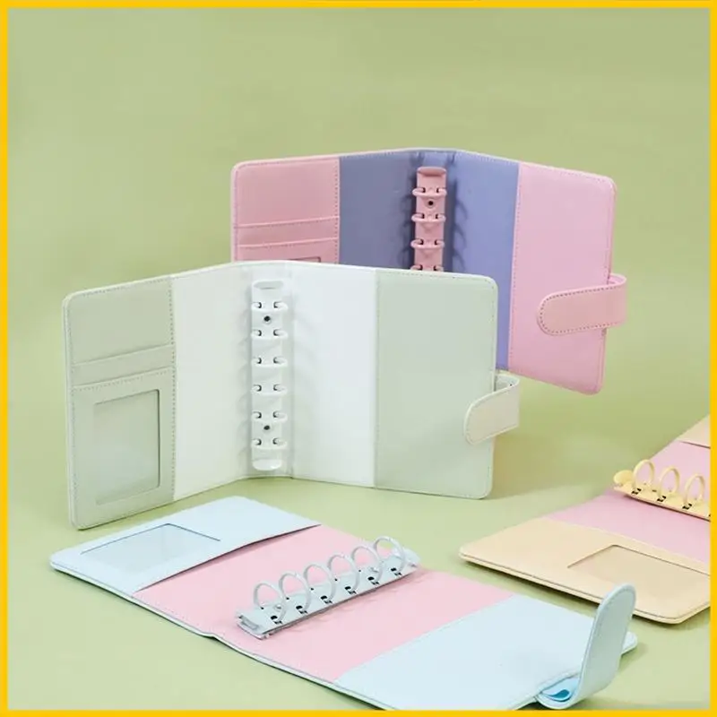 PU Leather Notebook 6 غطاء رنين الغلاف الداخلي مع ميزانيات إغلاق المشبك المغناطيسي الموثق لمكتب المدرسة