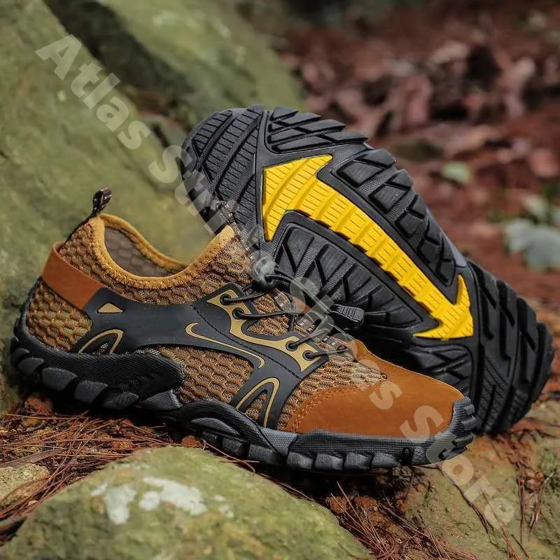 

Men's Lightweight Mesh Water Shoes Quick-Dry Non-Slip Sole Breathable Drawstring Closure Casual Outdoor Walking Footwear