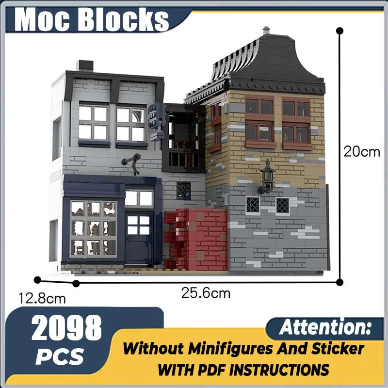 

MOC Building Blocks Movie Street Scene Architecture Model Cauldron Bar Wiseacre's Wizarding Equipment DIY Bricks Toys Xmas Gifts