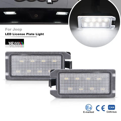 2x белые светодиодные лампы номерного знака Canbus SMD для Jeep Grand Cherokee 14-20 Compass Patriot 14-17 для Dodge Viper 13-17 Fiat