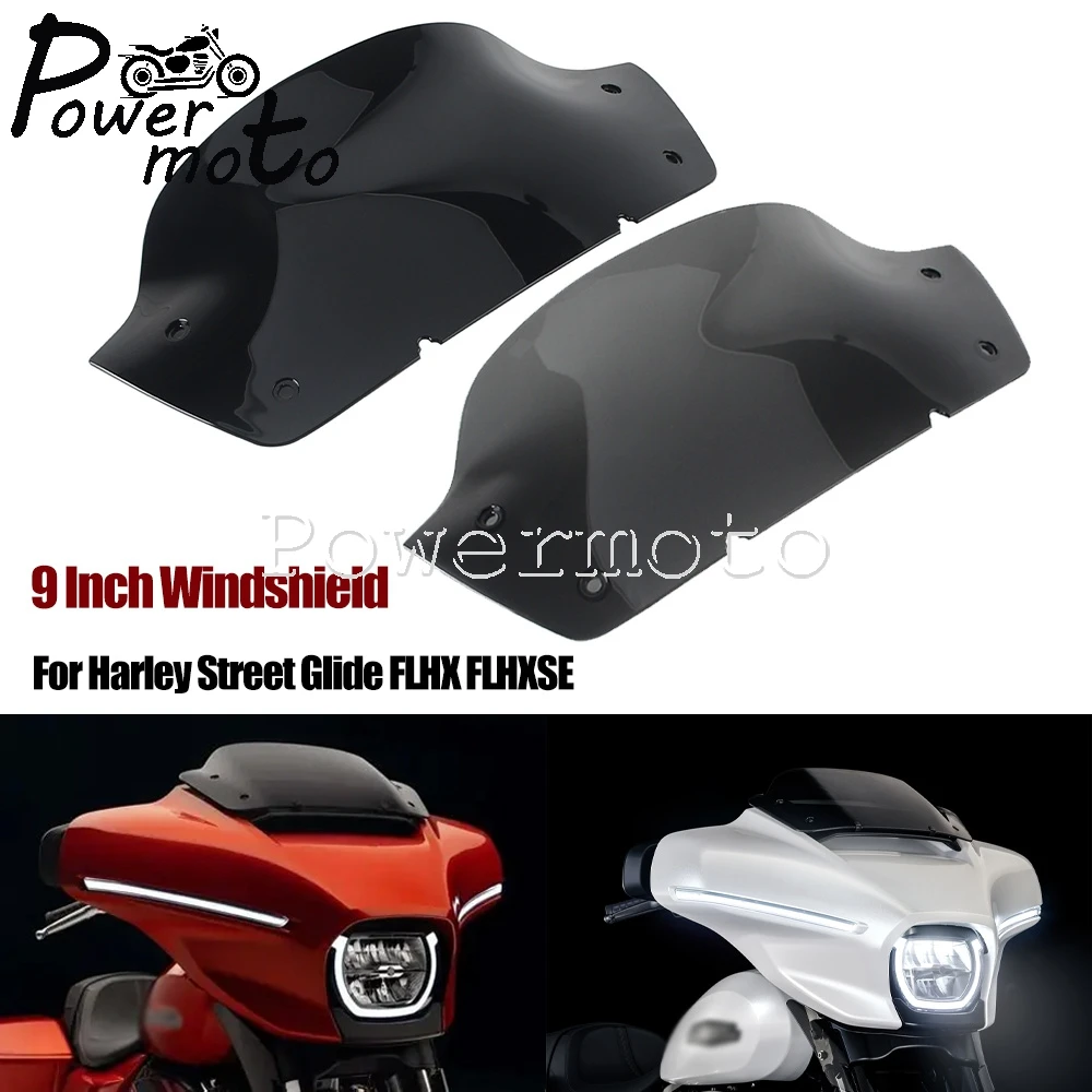 

For Harley Touring CVO Street Glide FLHXSE Street Glide FLHX 2023 2024 2025 Motorcycle 9InchWindscreen Windshield Wind Deflector