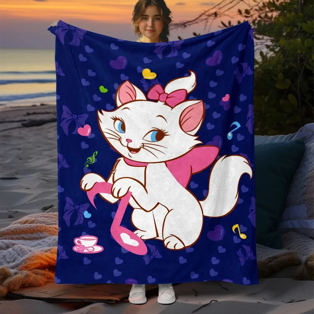 Disney Cartoon Mary Cat Cute Print Blanket Warm Soft and Comfortable Bed Blanket Home Travel Birthday Gift