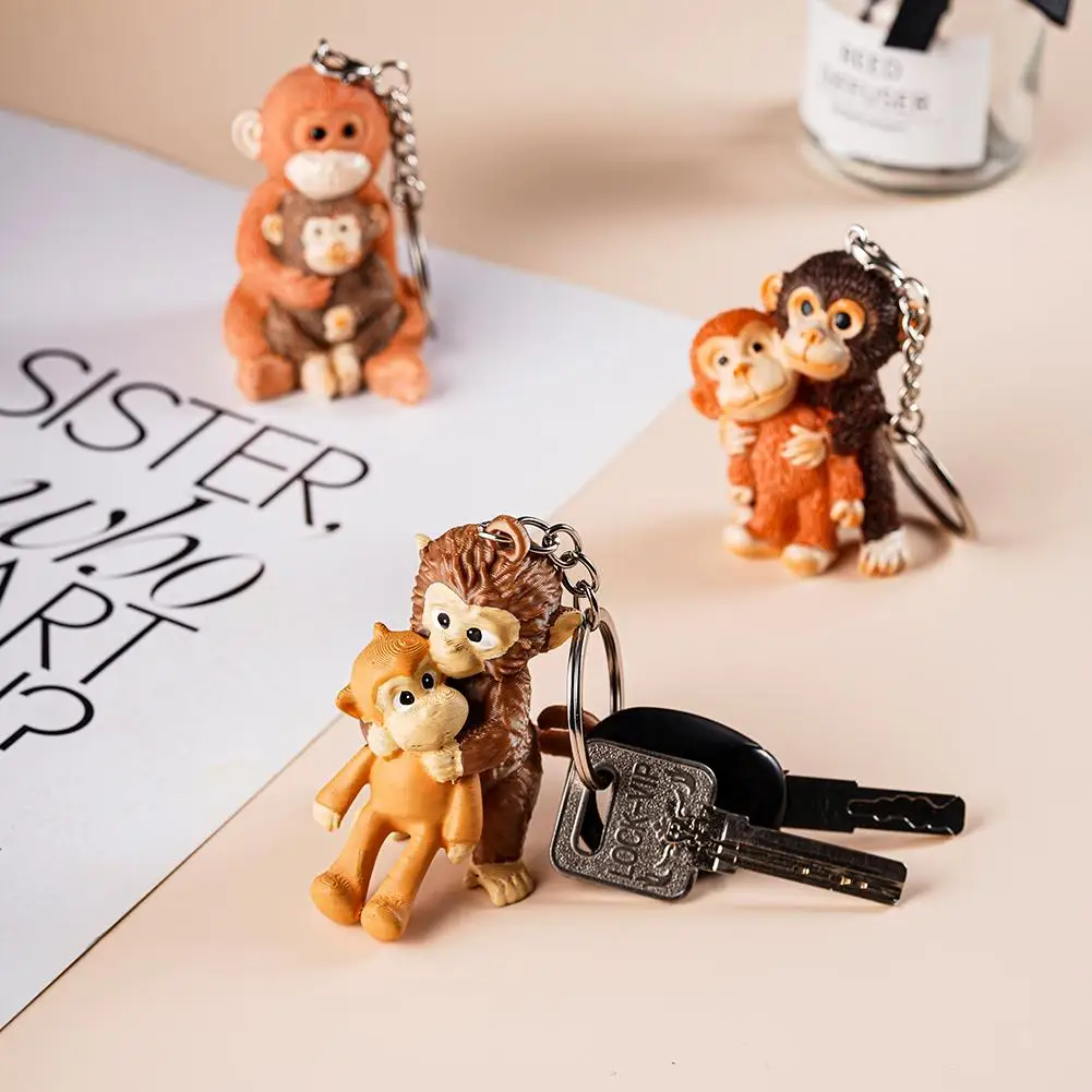 Punch The Monkey Keychain, Be Brave Protect Monkey Hanging 2D Acrylic Cute Backpack Purse Jewelry