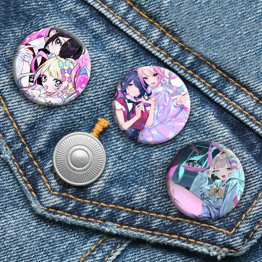 Anime Game N-Needy Streamer O-Overload Badges Round Cosplay Pin Bag Decor Fans Collect Friends Gifts Brooch Souvenir