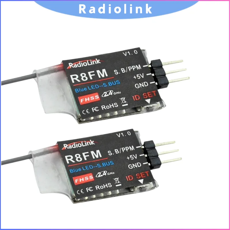 جهاز استقبال Radiolink R8FM Mini 2.4G 8CH FHSS لجهاز إرسال T8FB، يدعم مخرج S-BUS وPPM لقارب سيارة RC