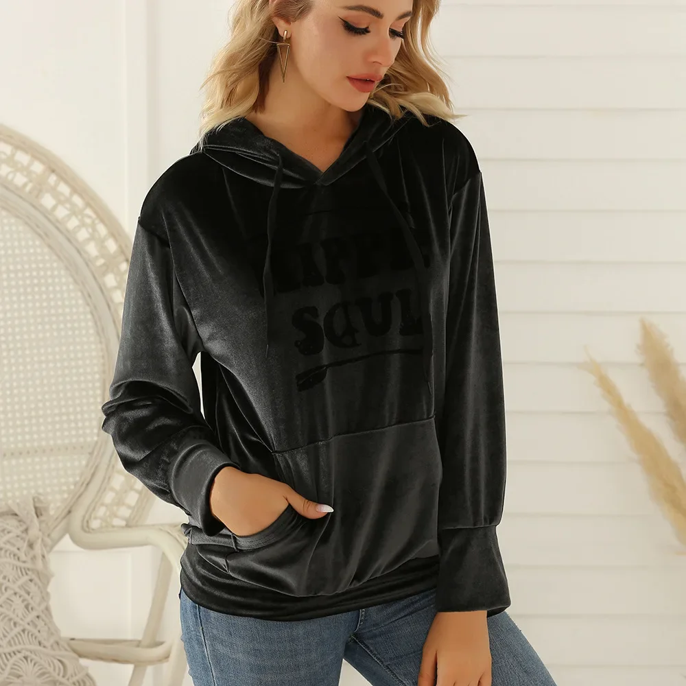 Women Hoodies Hooded Long Sleeve Sweatshirts Loose Casual Pockets Streetwear Sport Tops Autumn High Street 2024 Pullovers