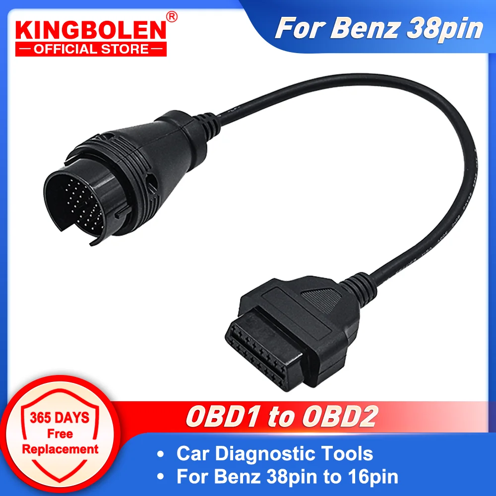 KINGBOLEN For benz 38 pin to 16 Pin Adapter Cable for benz 38 pin obd1 to obd2 Connector cable Car Diagnostic Cable