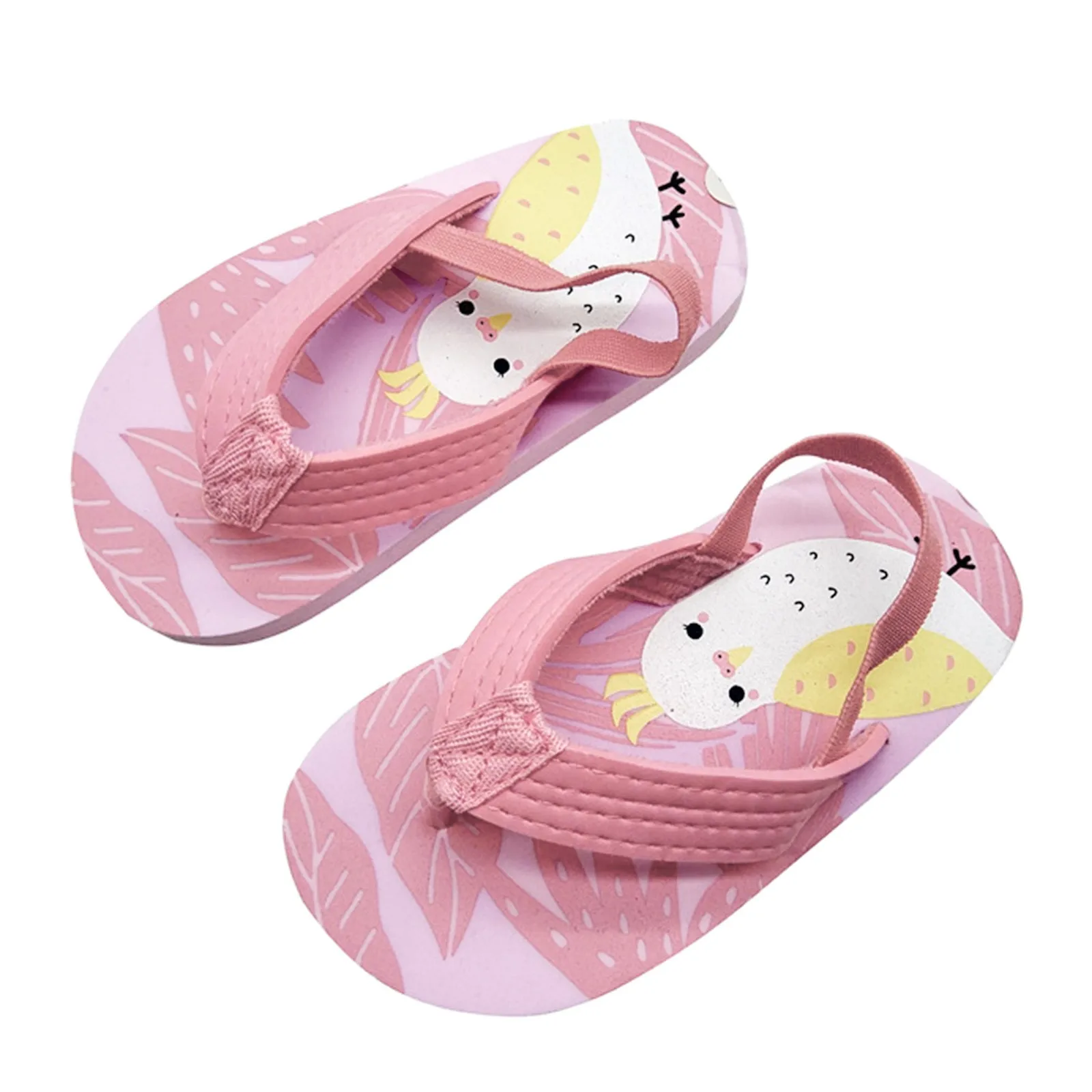 Summer Boys Girls Sandals Casual Children Kids Shoes Breathable Soft Sole Open Toe Elastic Band Beach Sandals Cute Flip Flops